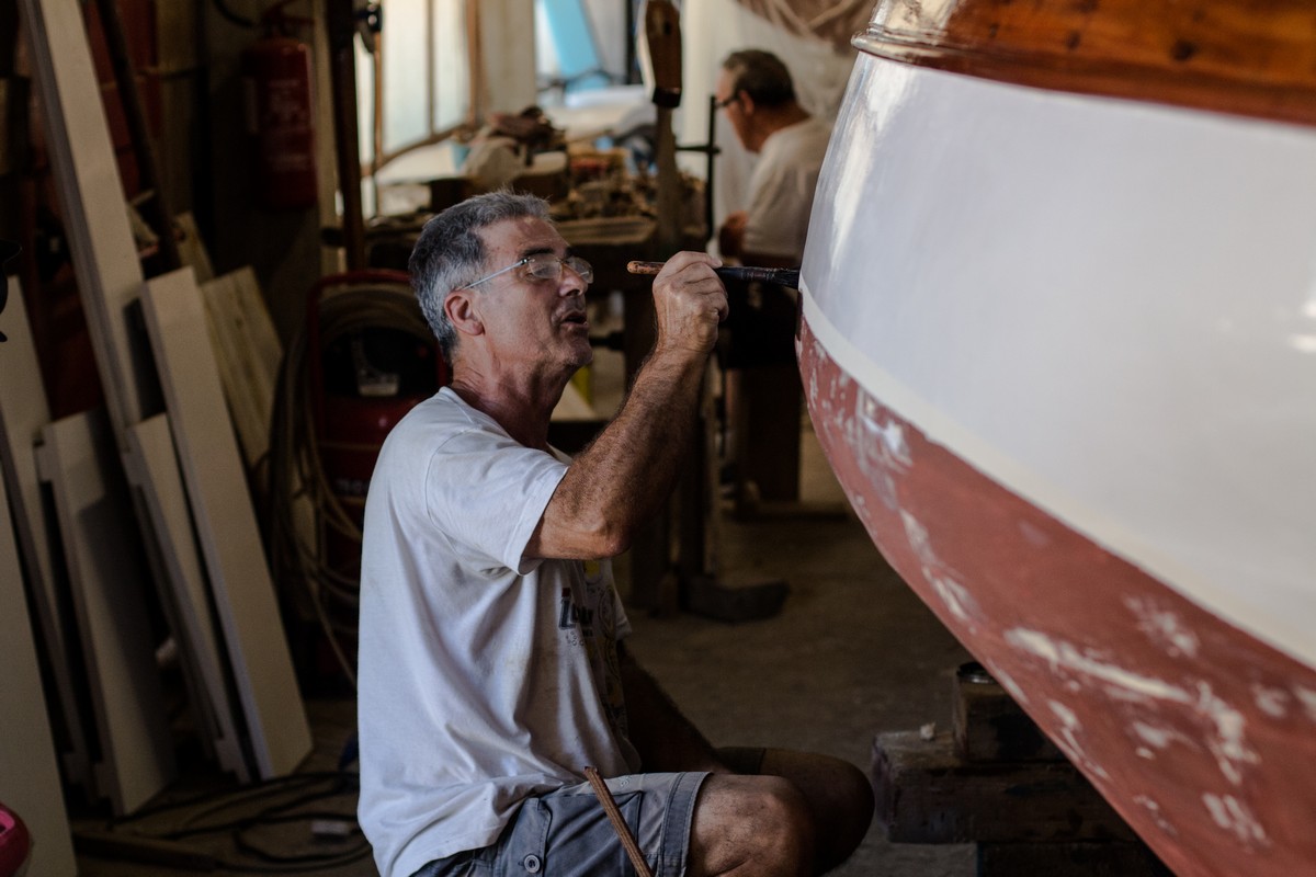 The shipwright Tonino Sanna's shipyard